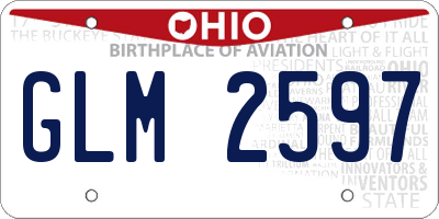 OH license plate GLM2597