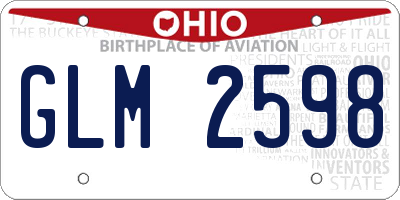 OH license plate GLM2598