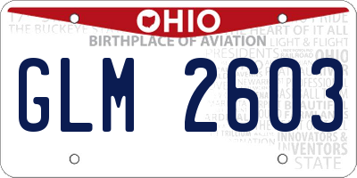 OH license plate GLM2603