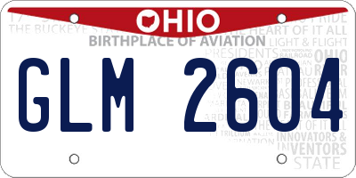 OH license plate GLM2604