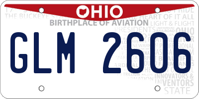 OH license plate GLM2606