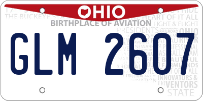 OH license plate GLM2607