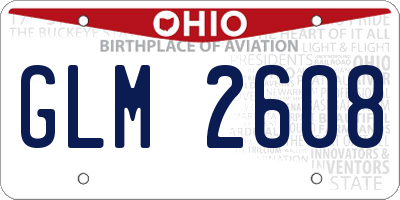 OH license plate GLM2608