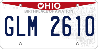 OH license plate GLM2610