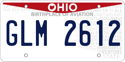 OH license plate GLM2612