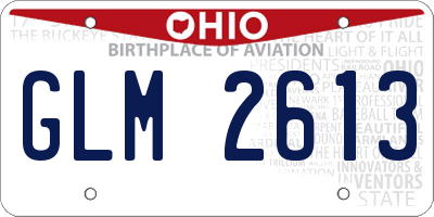 OH license plate GLM2613