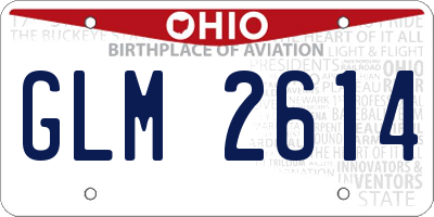 OH license plate GLM2614