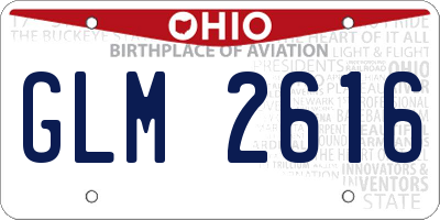 OH license plate GLM2616