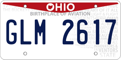 OH license plate GLM2617
