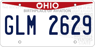 OH license plate GLM2629