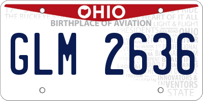 OH license plate GLM2636