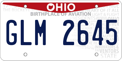OH license plate GLM2645