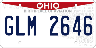 OH license plate GLM2646