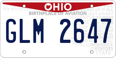OH license plate GLM2647
