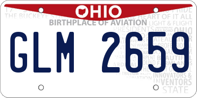 OH license plate GLM2659