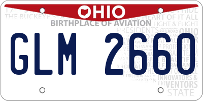 OH license plate GLM2660