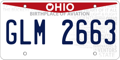 OH license plate GLM2663
