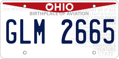 OH license plate GLM2665