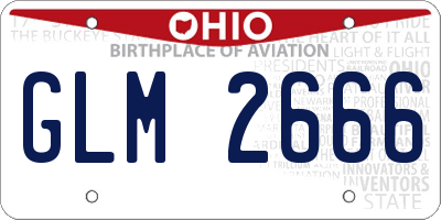 OH license plate GLM2666