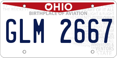 OH license plate GLM2667