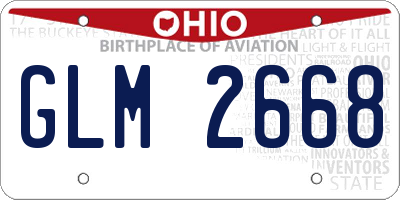OH license plate GLM2668