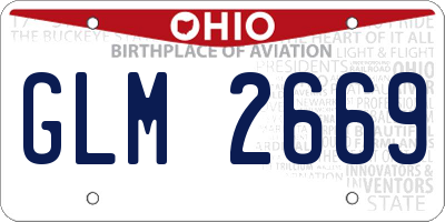 OH license plate GLM2669