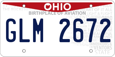 OH license plate GLM2672