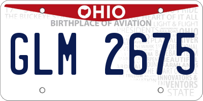 OH license plate GLM2675