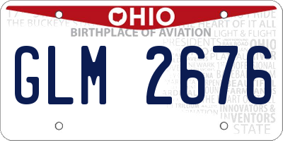 OH license plate GLM2676