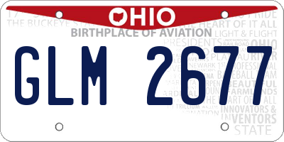 OH license plate GLM2677