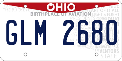 OH license plate GLM2680