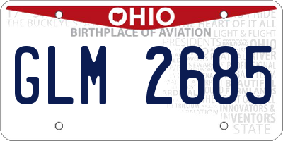 OH license plate GLM2685
