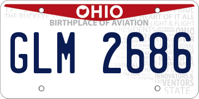 OH license plate GLM2686