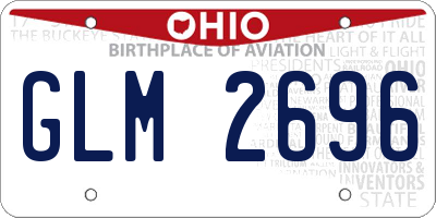 OH license plate GLM2696