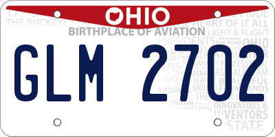 OH license plate GLM2702