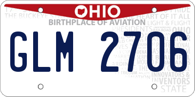OH license plate GLM2706