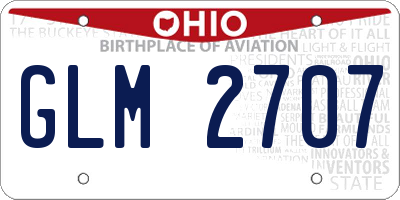 OH license plate GLM2707