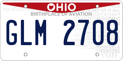OH license plate GLM2708