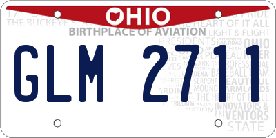 OH license plate GLM2711