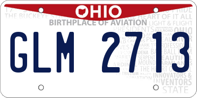 OH license plate GLM2713