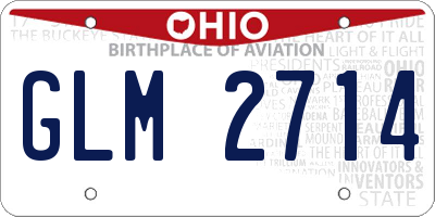 OH license plate GLM2714