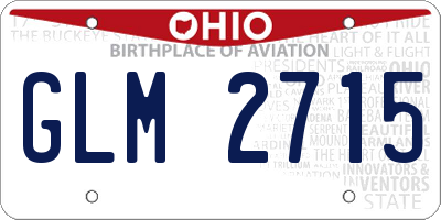 OH license plate GLM2715
