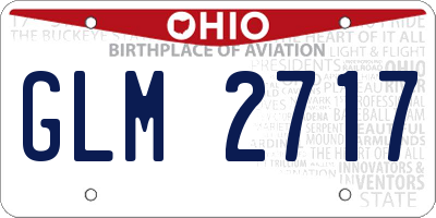 OH license plate GLM2717