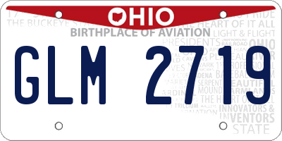 OH license plate GLM2719