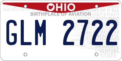 OH license plate GLM2722