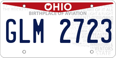 OH license plate GLM2723