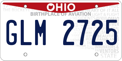 OH license plate GLM2725