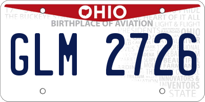 OH license plate GLM2726