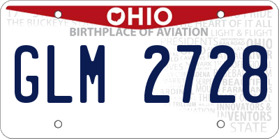 OH license plate GLM2728