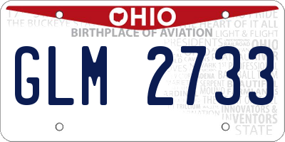OH license plate GLM2733